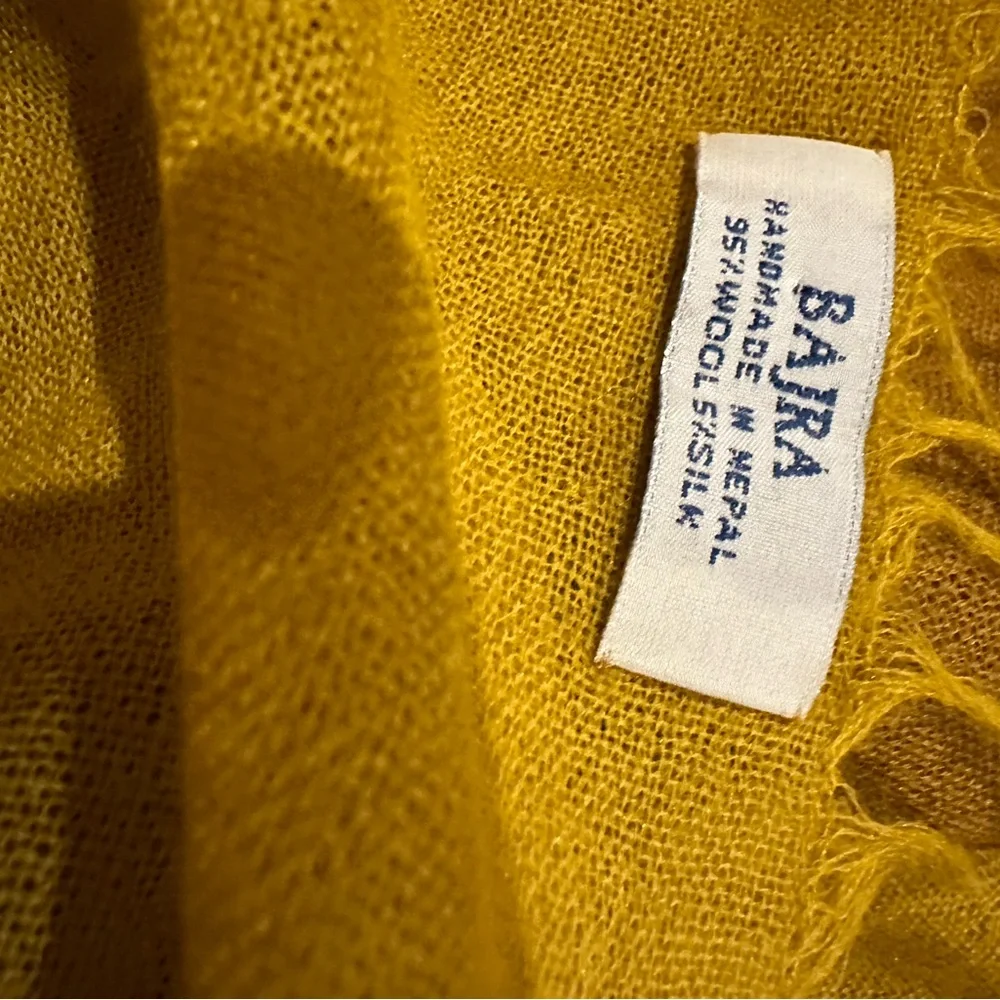 Bajra lightweight wool scarf - ombre grey yellow brown - Picture 3 of 4